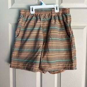 Striped orange and Teal swimwear/shorte